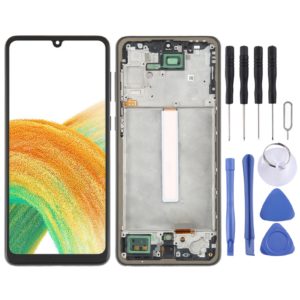 OLED LCD Screen for Samsung Galaxy A33 5G SM-A336 Digitizer Full Assembly with Frame(Black)
