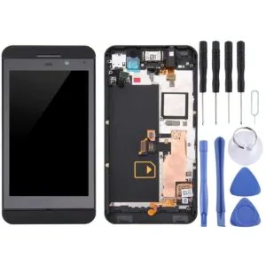 LCD Screen and Digitizer Full Assembly with Frame for BlackBerry Z10 4G(Black)
