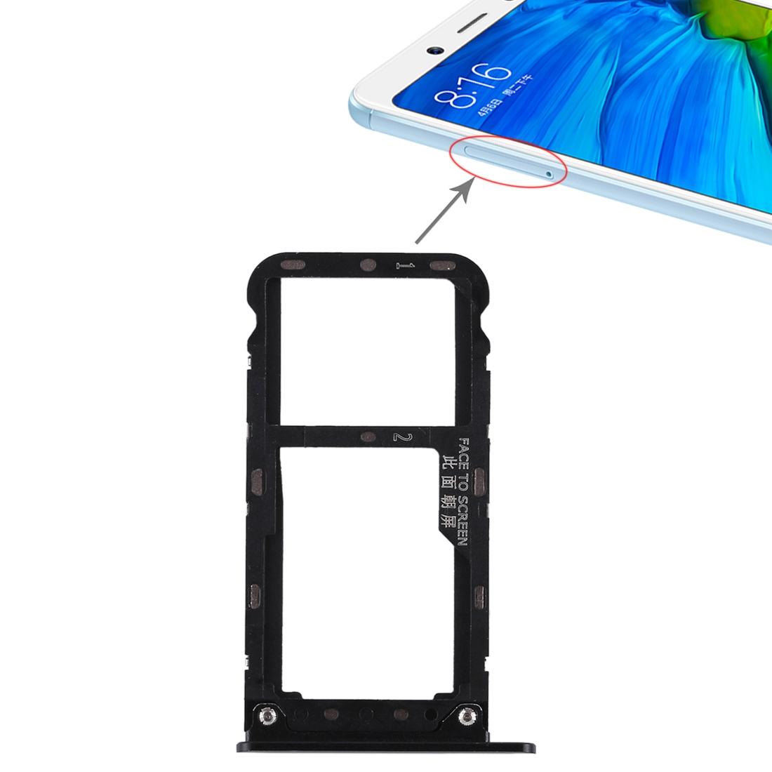 SIM Card Tray Micro SD Card Tray for Xiaomi Redmi Note 5(Black