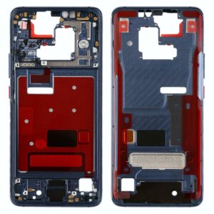 Front Housing LCD Frame Bezel Plate with Side Keys for Huawei Mate 20 Pro(Blue)