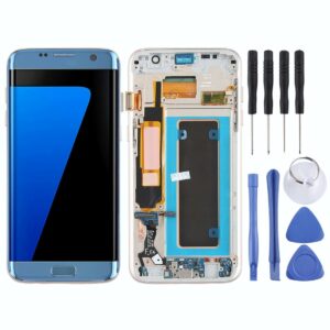 Original Super AMOLED Material LCD Screen and Digitizer Full Assembly(with Frame / Charging Port Flex Cable / Power Button Flex Cable / Volume Button Flex Cable) for Galaxy S7 Edge / G935F / G935FD(Blue)