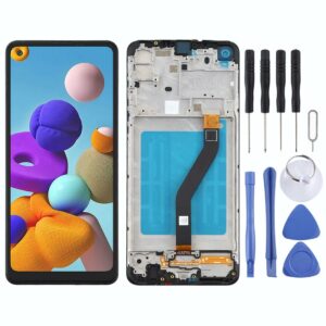 OEM LCD Screen for Samsung Galaxy A21 / SM-A215 Digitizer Full Assembly with Frame (Black)