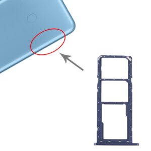 For Samsung Galaxy A11 SM-A115 SIM Card Tray + SIM Card Tray + Micro SD Card Tray (Blue)