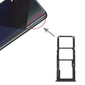 For Samsung Galaxy A50s SM-A507 SIM Card Tray + SIM Card Tray + Micro SD Card Tray (Black)