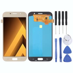 OLED LCD Screen for Galaxy A7 (2017), A720F, A720F/DS with Digitizer Full Assembly (Gold)