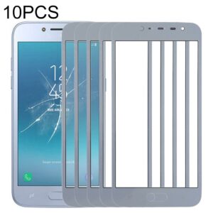For Samsung Galaxy J2 Pro (2018), J250F/DS 10pcs Front Screen Outer Glass Lens (Grey)