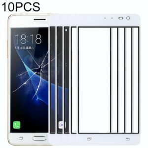 For Samsung Galaxy J3 Pro / J3110 10pcs Front Screen Outer Glass Lens (White)