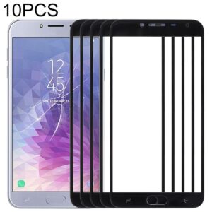 For Samsung Galaxy J4 (2018) 10pcs Front Screen Outer Glass Lens (Black)