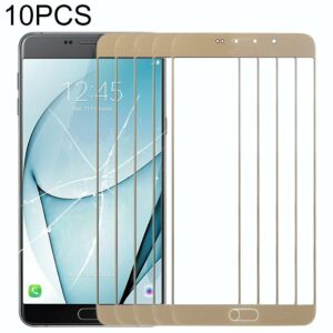 For Samsung Galaxy A9 (2016) / A900 10pcs Front Screen Outer Glass Lens (Gold)