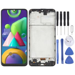 OLED LCD Screen for Samsung Galaxy M21 SM-M215 Digitizer Full Assembly with Frame (Black)