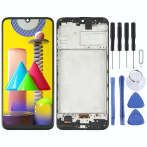 OLED LCD Screen for Samsung Galaxy M31 / Galaxy M31 Prime SM-M315 Digitizer Full Assembly with Frame (Black)