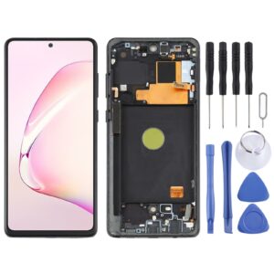 Original Super AMOLED LCD Screen for Samsung Galaxy Note10 Lite Digitizer Full Assembly With Frame (Black)
