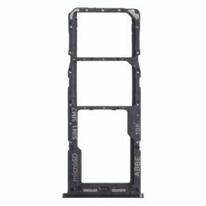 For Samsung Galaxy A22 SM-A225 SIM Card Tray + SIM Card Tray + Micro SD Card Tray (Black)