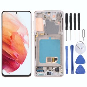 Original Super AMOLED LCD Screen For Samsung Galaxy S21 4G/S21 5G SM-G990 SM-G991 Digitizer Full Assembly with Frame (Gold)
