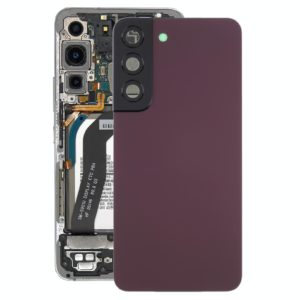 For Samsung Galaxy S22 5G SM-S901B Battery Back Cover with Camera Lens Cover (Purple)