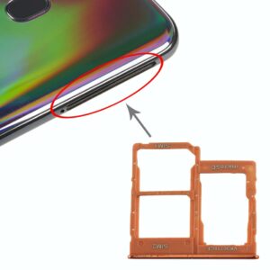 For Galaxy A40 SIM Card Tray + SIM Card Tray + Micro SD Card Tray (Orange)