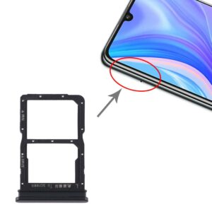 SIM Card Tray + NM Card Tray for Huawei Y8p (Black)