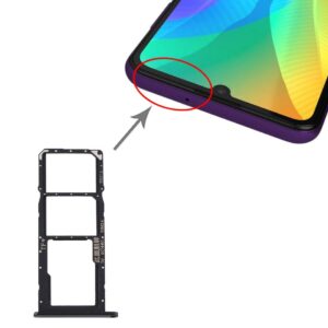 SIM Card Tray + SIM Card Tray + Micro SD Card Tray for Huawei Y6p (Black)