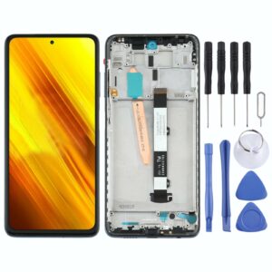 Original LCD Screen for Xiaomi Poco X3 NFC / Poco X3 Digitizer Full Assembly with Frame(Black)