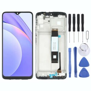LCD Screen and Digitizer Full Assembly with Frame for Xiaomi Redmi Note 9 4G / Poco M3 / Redmi 9 Power M2010J19SC M2010J19CG(Black)