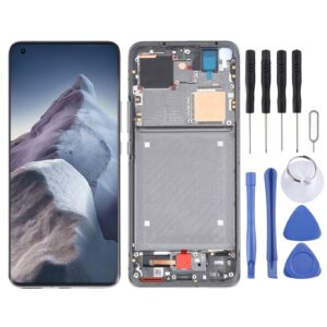 Original AMOLED Material LCD Screen and Digitizer Full Assembly With Frame for Xiaomi Mi 11 Ultra / Mi 11 Pro M2102K1G M2102K1C M2102K1AC(Black)