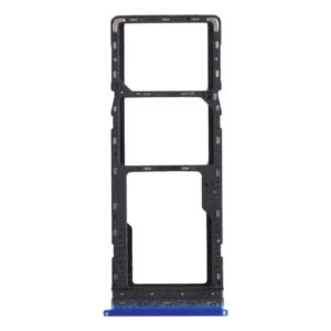 For Tecno Spark 4 / Camon 12 KC2 KC8 CC7 SIM Card Tray + SIM Card Tray + Micro SD Card Tray (Blue)