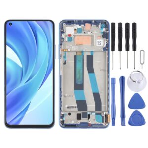 Original LCD Screen for Xiaomi Mi 11 Lite 4G/11 Lite 5G NE M2101K9AG M2101K9AIDigitizer Full Assembly with Frame (Blue)