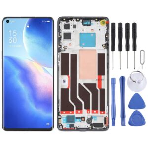 Original LCD Screen For OPPO Reno5 Pro 5G Digitizer Full Assembly with Frame(Silver)