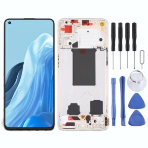 Original LCD Screen For OPPO Reno7 5G China PFJM10 Digitizer Full Assembly with Frame (Gold)
