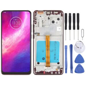 Original LCD Screen For Motorola Moto One Hyper Digitizer Full Assembly With Frame (Purplish Red)