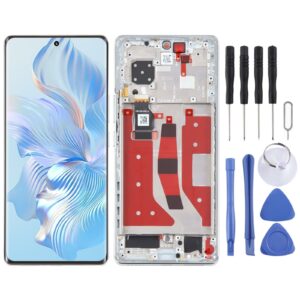 Original LCD Screen For Honor 80 Digitizer Full Assembly with Frame (Silver)