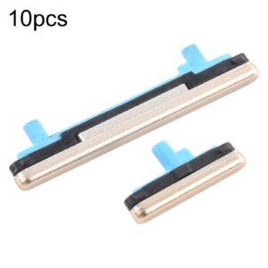 For Samsung Galaxy A8 2018 SM-A530 10pcs Power Button + Volume Control Button(Gold)