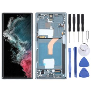 For Samsung Galaxy S22 Ultra 5G SM-S908B Original LCD Screen Digitizer Full Assembly with Frame (Green)