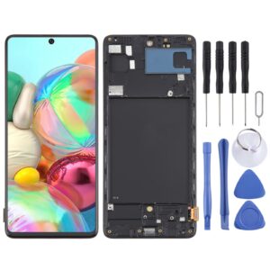 For Samsung Galaxy A71 4G SM-A715F 6.43 inch OLED LCD Screen Digitizer Full Assembly with Frame (Black)