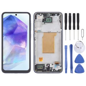 For Samsung Galaxy A55 SM-A556B 6.43 inch OLED LCD Screen Digitizer Full Assembly with Frame (Dark Blue)