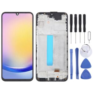 For Samsung Galaxy A25 SM-A256B 6.43 inch OLED LCD Screen Digitizer Full Assembly with Frame (Black)