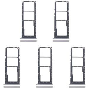 For Infinix Smart 8 Plus X6526 5pcs SIM Card Tray + SIM Card Tray + Micro SD Card Tray (Silver)