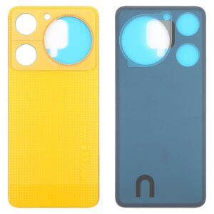 For ZTE nubia Music Z2353 Glass Battery Back Cover with Adhesive(Yellow)