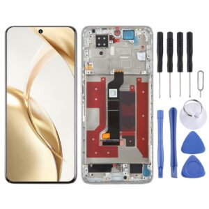 For Honor 200 Original LCD Screen Digitizer Full Assembly with Frame (Silver)