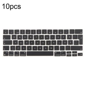 For MacBook A2251 A2289 A2238 A2338 10pcs UK Big Enter Version Keycaps, Language:Sweden