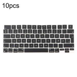 For MacBook A2681 A2941 A3113  A3114 10pcs UK Big Enter Version Keycaps, Language:Denmark