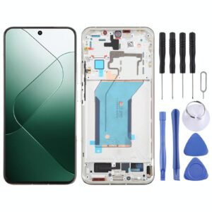 For Xiaomi 14 AMOLED Original LCD Screen Digitizer Full Assembly with Frame (Silver)