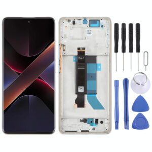 For Xiaomi Poco X7 5G AMOLED Original LCD Screen Digitizer Full Assembly with Frame (Silver)