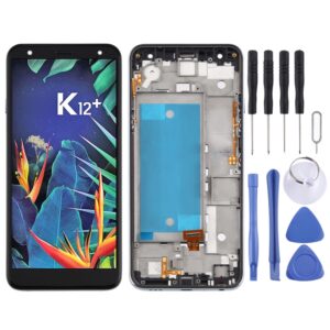 LCD Screen and Digitizer Full Assembly with Frame for LG K40 LMX420 / X4 2019 / K12 Plus,Double SIM