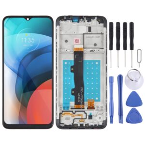LCD Screen and Digitizer Full Assembly with Frame for Motorola Moto E7(Black)