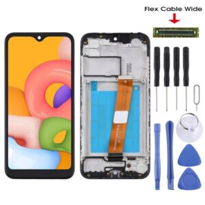 LCD Screen and Digitizer Full Assembly With Frame (Flex Cable Wide) for Samsung Galaxy A01 SM-A015M, For Samsung Galaxy A01 SM-A015M(Wide)